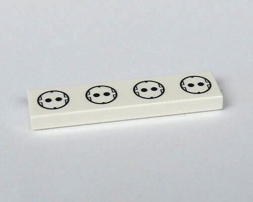 Bild von 1 x 4 - Fliese White - Steckdose