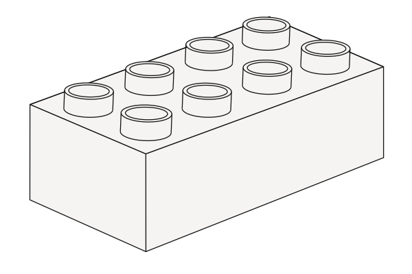 Bild von Lernbaustein 2 x 4 Weiß