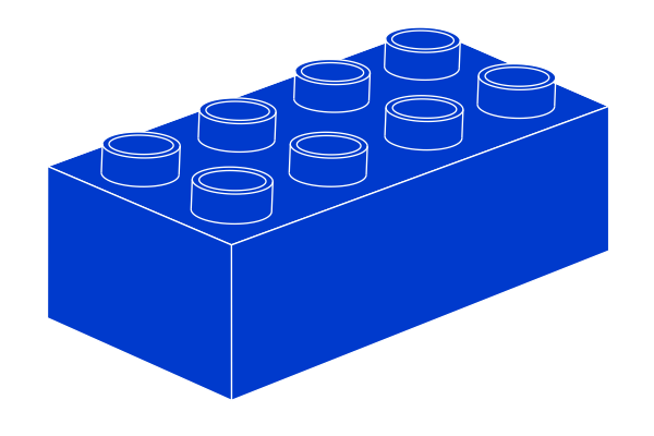 Bild von Lernbaustein 2 x 4 Blau