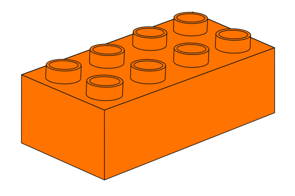 Bild von Lernbaustein 2 x 4 Orange